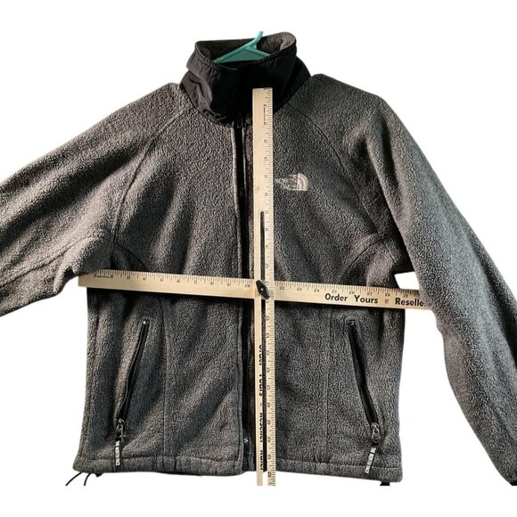 The North Face Fleece Jacket Mens Medium Gray Black Full Zip High Pile Sherpa - Picture 3 of 3